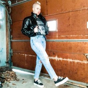 Garage Clothing Highwaisted distressed Mom Jeans Jenny Blue